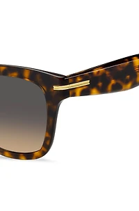 Havana-acetate sunglasses with gold-tone details