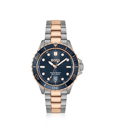 Troper blue-dial watch in two-tone steel