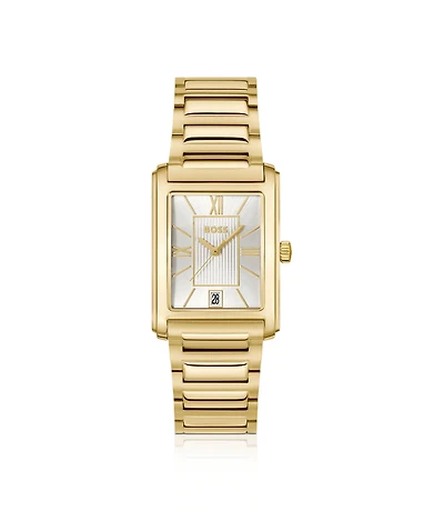 Principle gold-tone watch with silver-white dial