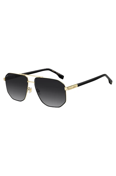Gold-tone sunglasses with black trim