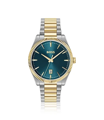 Cheswick two-tone watch with fluted bezel