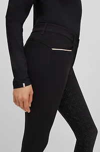 Equestrian full-grip breeches power-stretch material