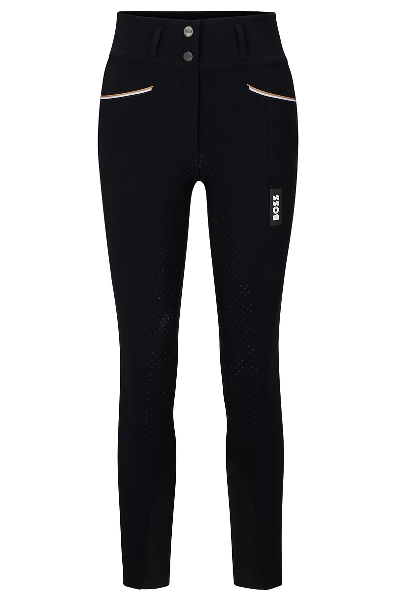 Equestrian full-grip breeches power-stretch material