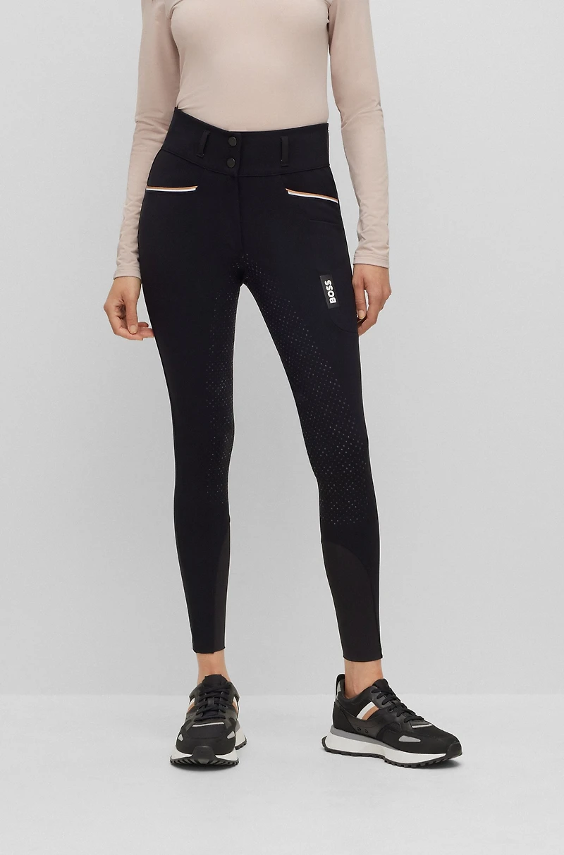 Equestrian full-grip breeches power-stretch material