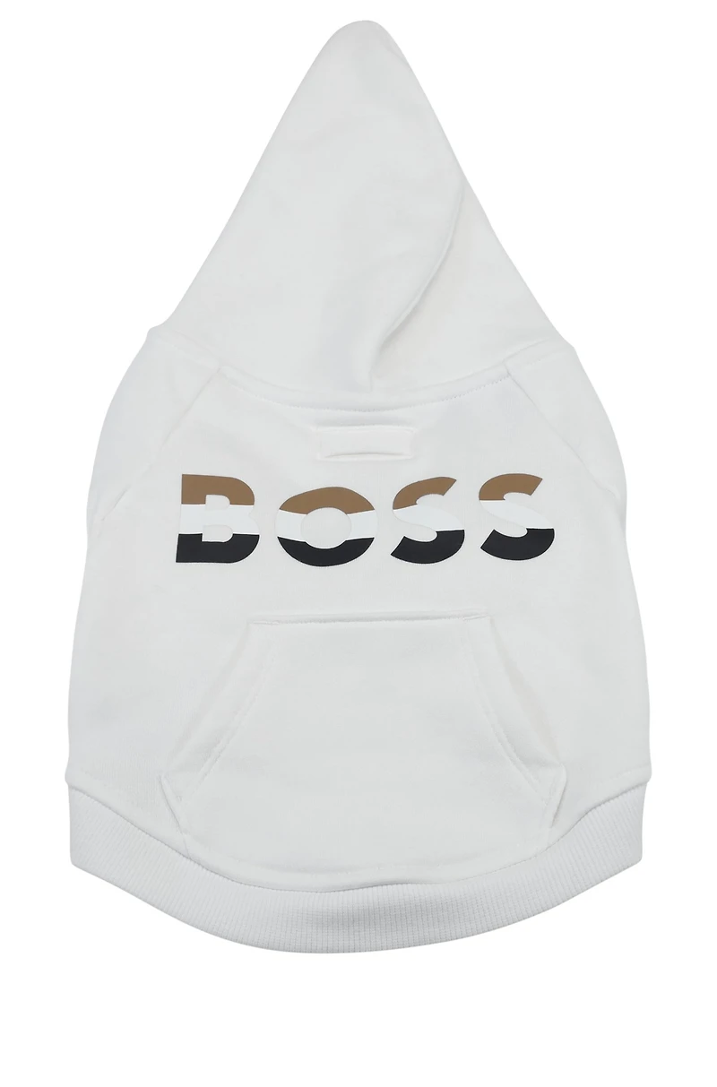 Dog hoodie with iconic stripe logo