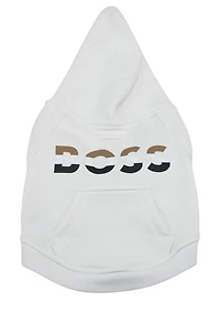 Dog hoodie with iconic stripe logo