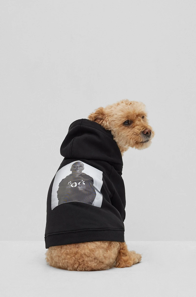 Dog hoodie cotton with Khaby Lame-inspired artwork