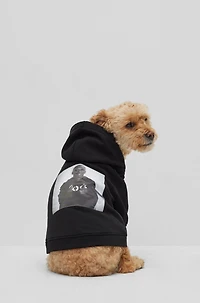 Dog hoodie cotton with Khaby Lame-inspired artwork