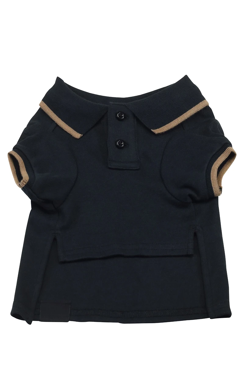 Logo-detail dog polo shirt with contrast tipping