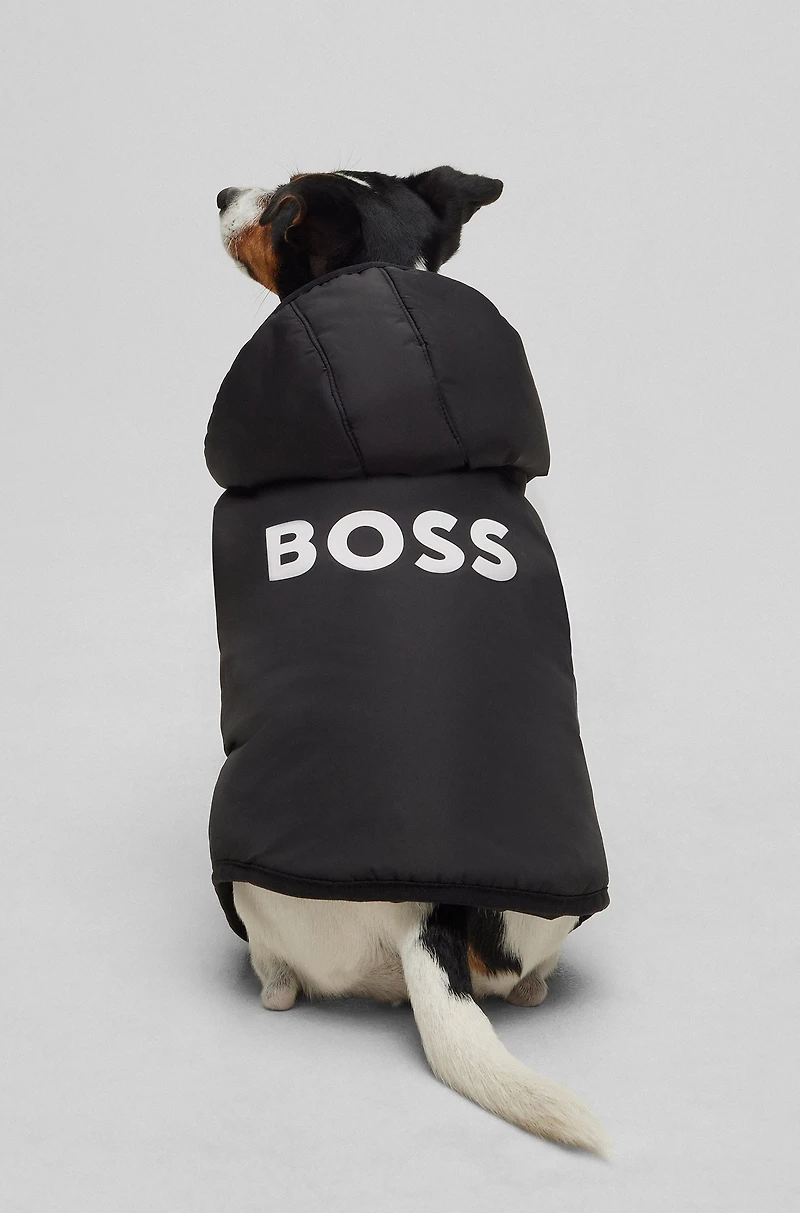 Dog lightweight jacket with logo detailing