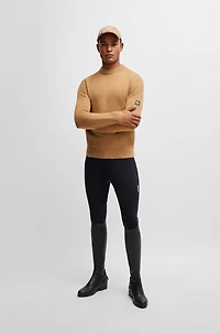 Equestrian cotton-cashmere sweater with logo patch