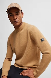 Equestrian cotton-cashmere sweater with logo patch