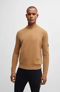 Equestrian cotton-cashmere sweater with logo patch