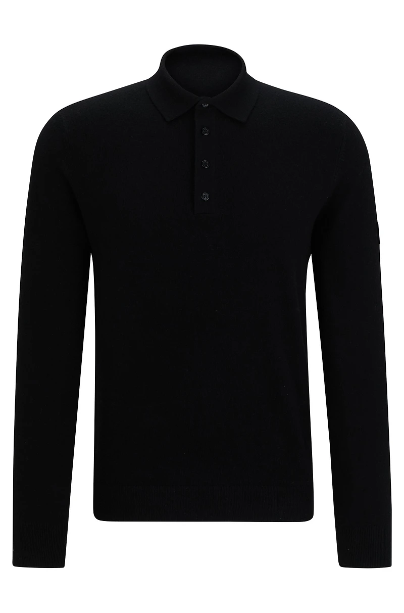 Equestrian knit polo a cotton-cashmere blend