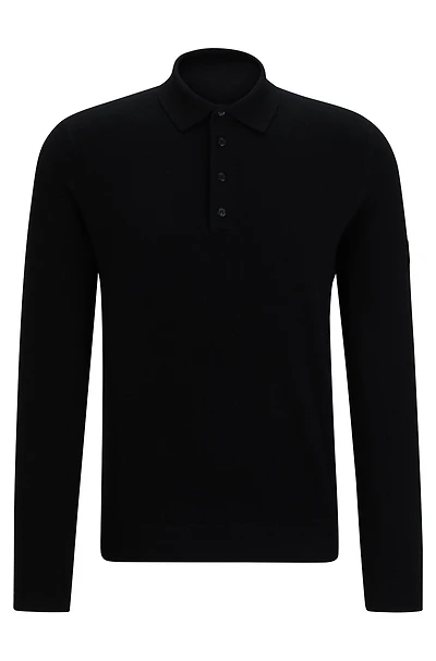 Equestrian knit polo a cotton-cashmere blend