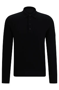 Equestrian knit polo a cotton-cashmere blend