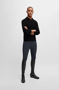 Equestrian knit polo a cotton-cashmere blend