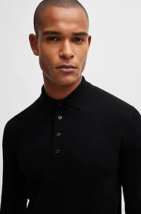 Equestrian knit polo a cotton-cashmere blend