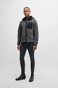 Equestrian hooded hybrid jacket with cozy teddy