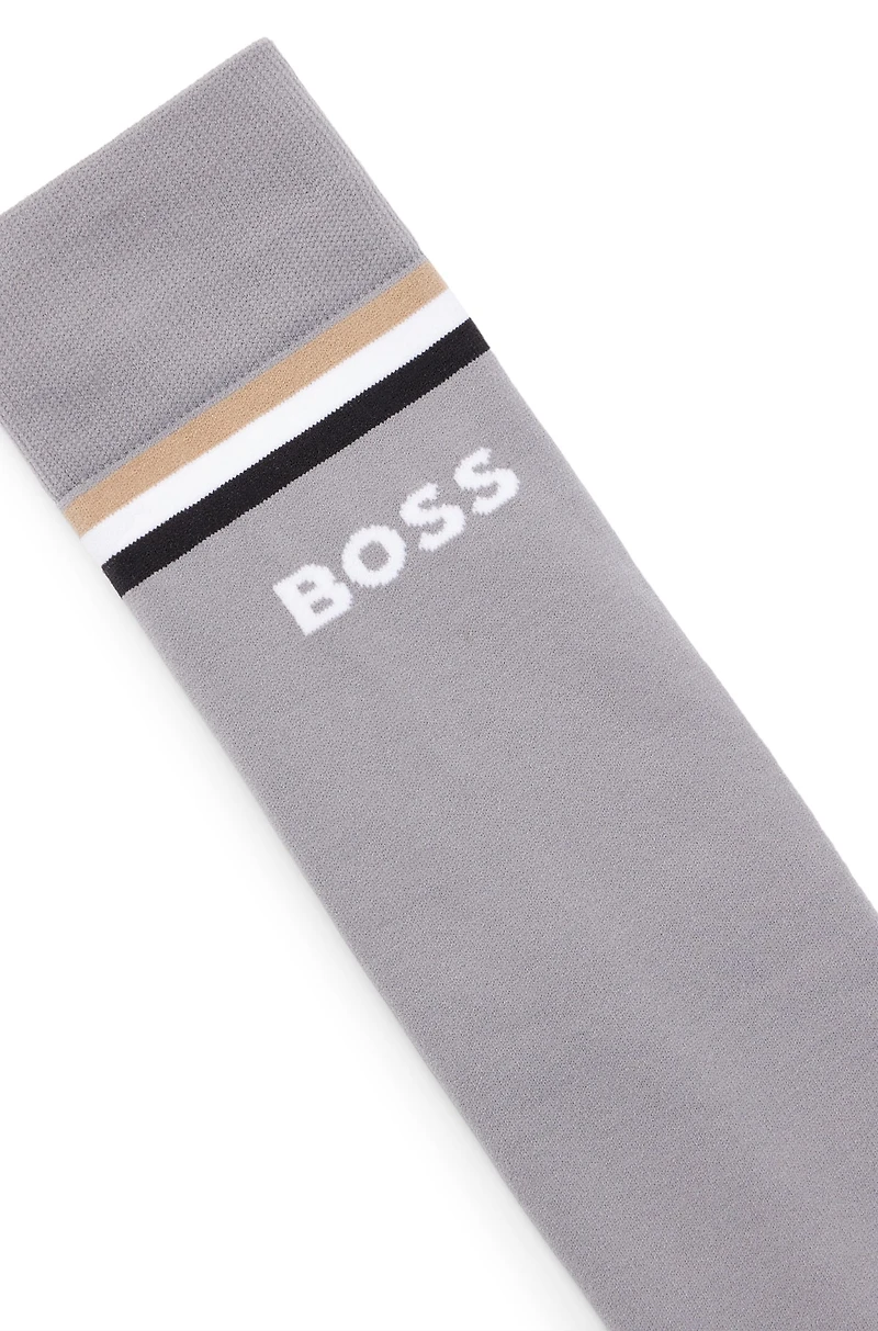 Equestrian riding socks with signature stripe and logo