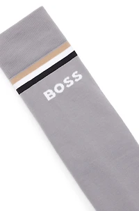 Equestrian riding socks with signature stripe and logo