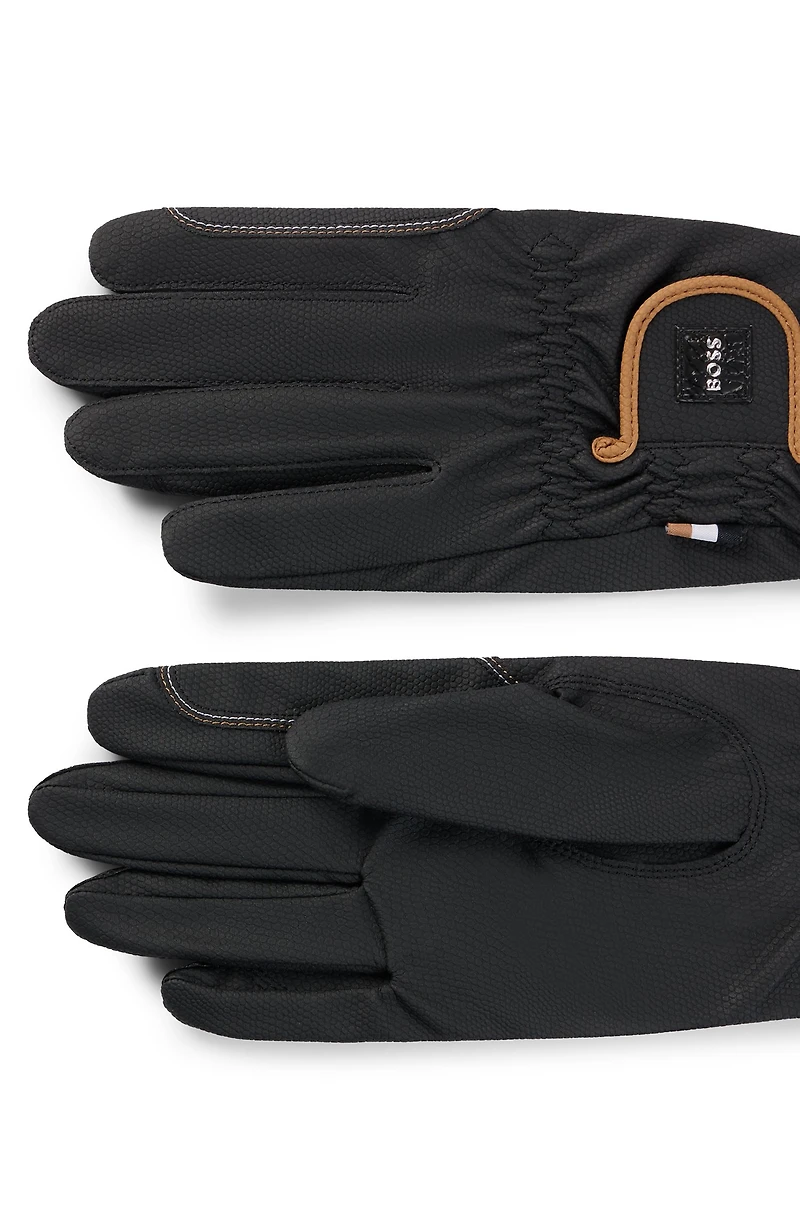Equestrian riding gloves faux leather