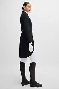 Equestrian tailcoat with adjustable tail weights
