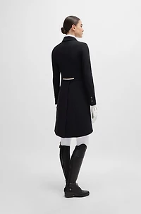 Equestrian tailcoat with adjustable tail weights