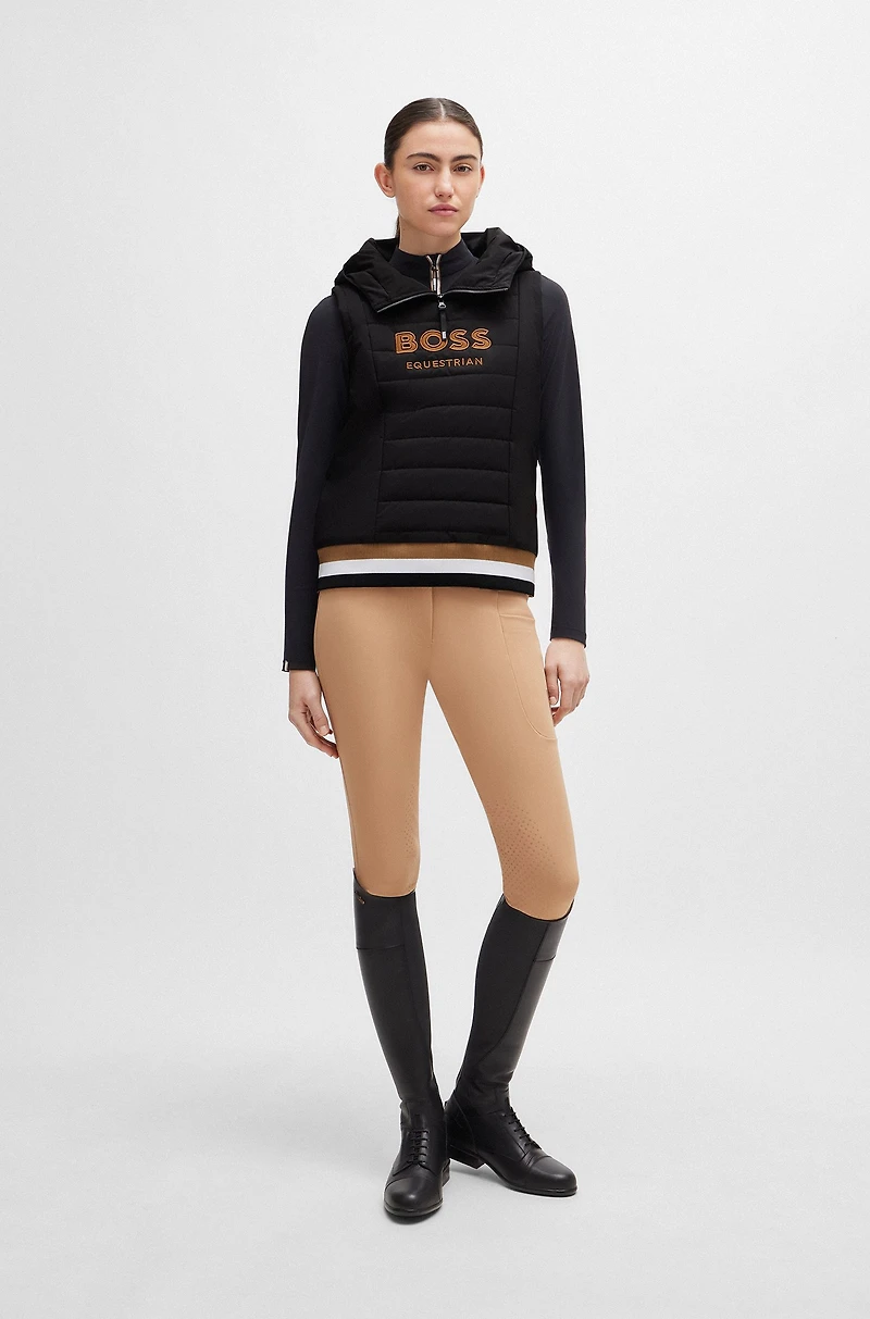 Equestrian sleeveless hoodie with embroidered logo