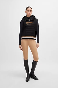 Equestrian sleeveless hoodie with embroidered logo