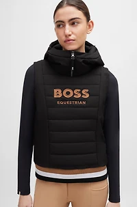 Equestrian sleeveless hoodie with embroidered logo