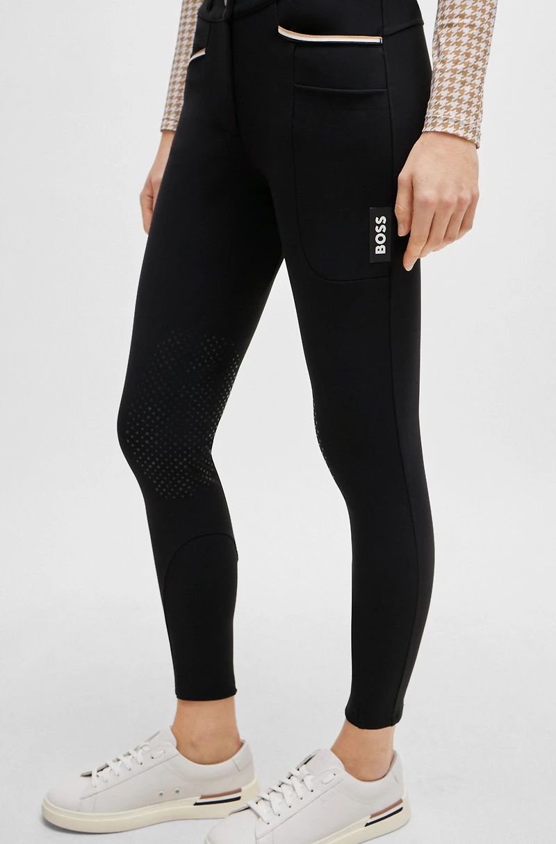 Equestrian high-waisted breeches with knee grip