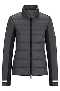 Equestrian hybrid puffer jacket with water-repellent finish