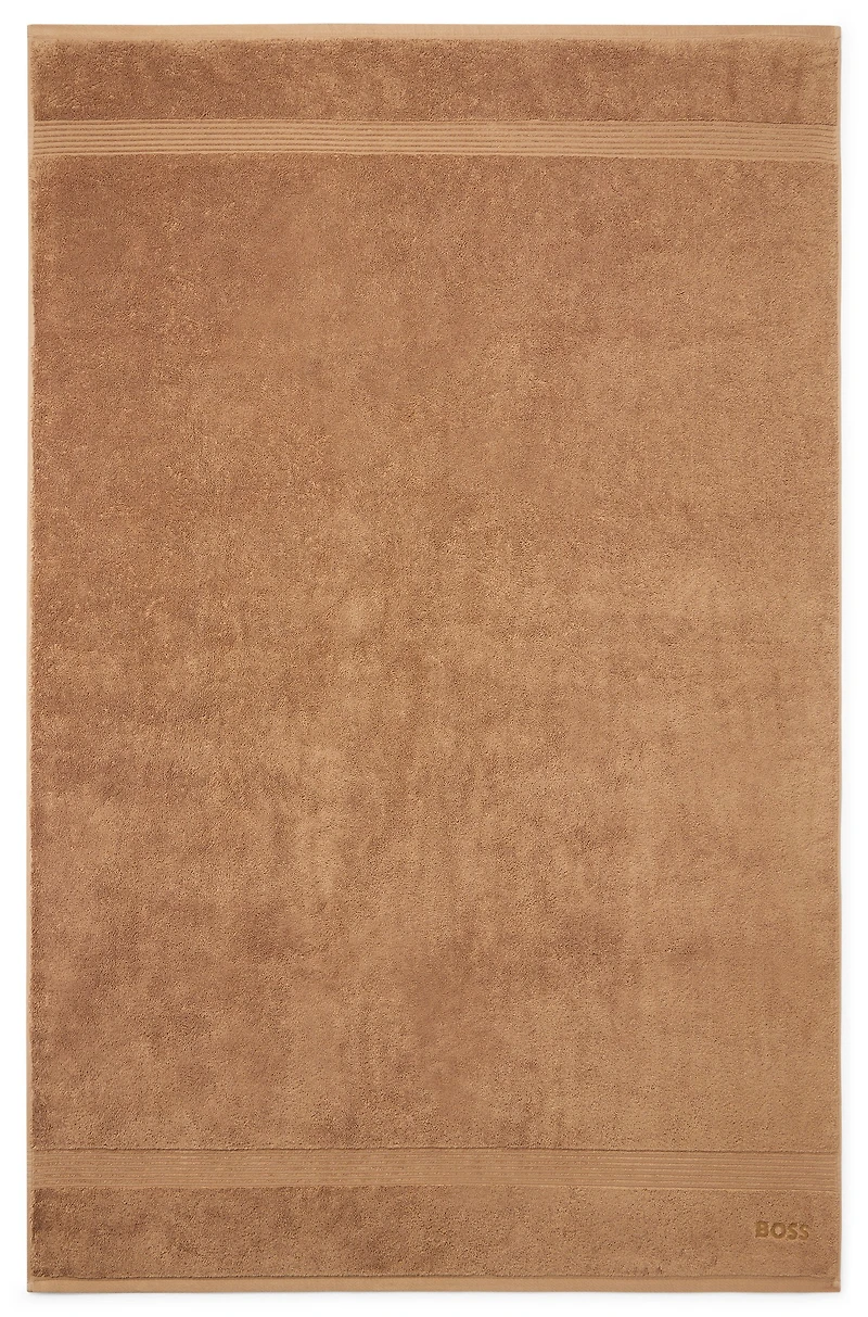 Aegean-cotton bath sheet with tonal logo