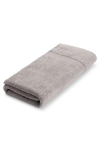 Silver Aegean-cotton bath towel with tonal logo