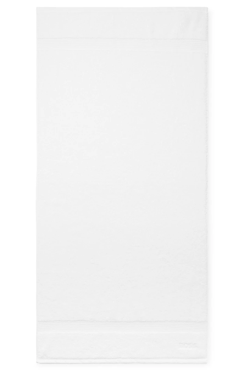 White Aegean-cotton bath towel with tonal logo