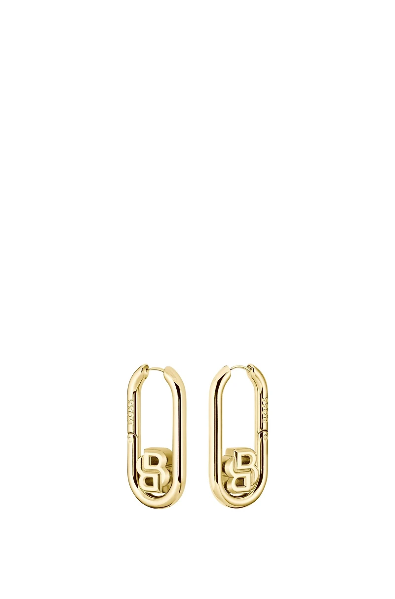 Gold-tone hoop earrings with Double B monograms
