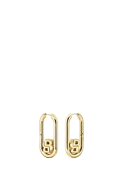 Gold-tone hoop earrings with Double B monograms