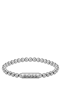 Logo-closure bracelet in a silver tone