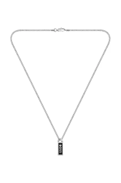 Necklace with logo plate