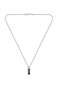 Necklace with logo plate