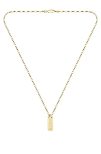 Gold-tone necklace with ink-filled logo pendant