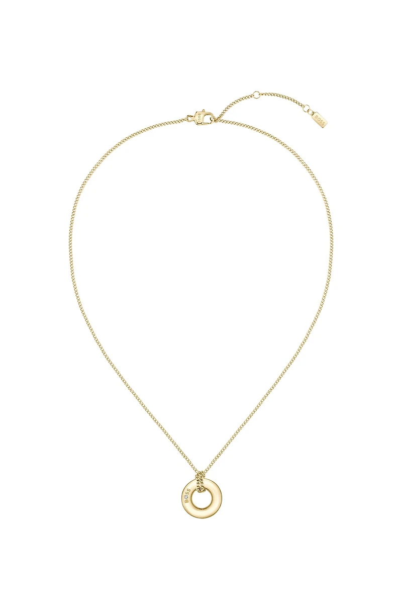 Gold-tone necklace with logo hoop