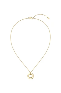Gold-tone necklace with logo hoop