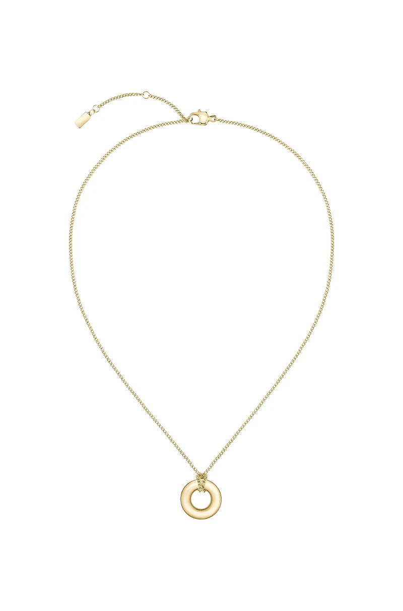 Gold-tone necklace with logo hoop