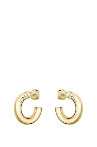 Gold-tone hoop earrings with logo detail