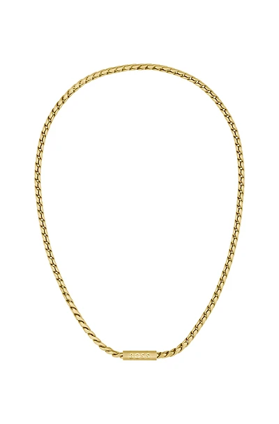 Gold-tone necklace with braided chain
