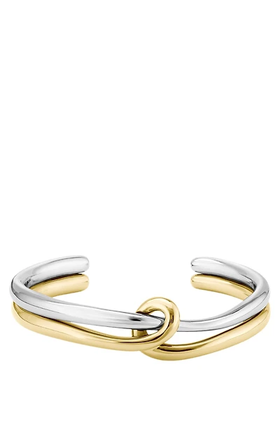 Bangle with silver and gold effects