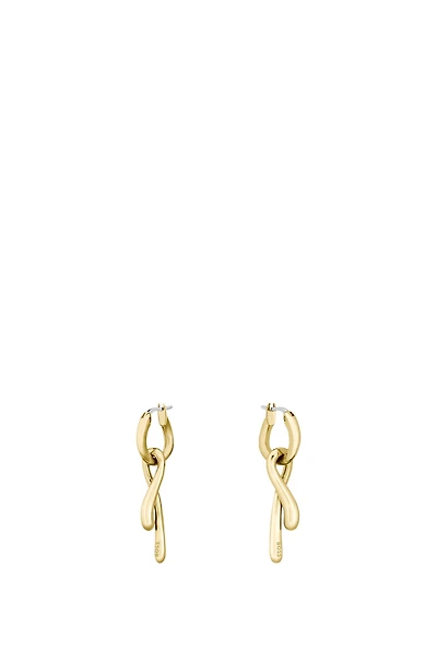 Ribbon-style earrings in a gold-tone effect