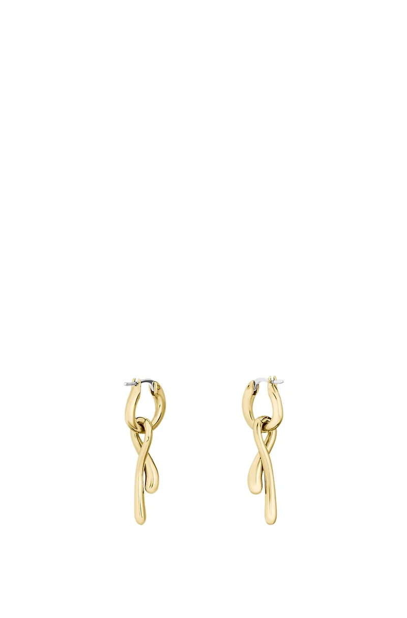 Ribbon-style earrings in a gold-tone effect